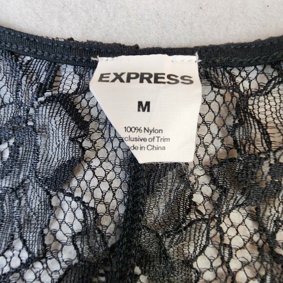 Express Black Lace See-Through Tank-Top Medium - Picture 8 of 9